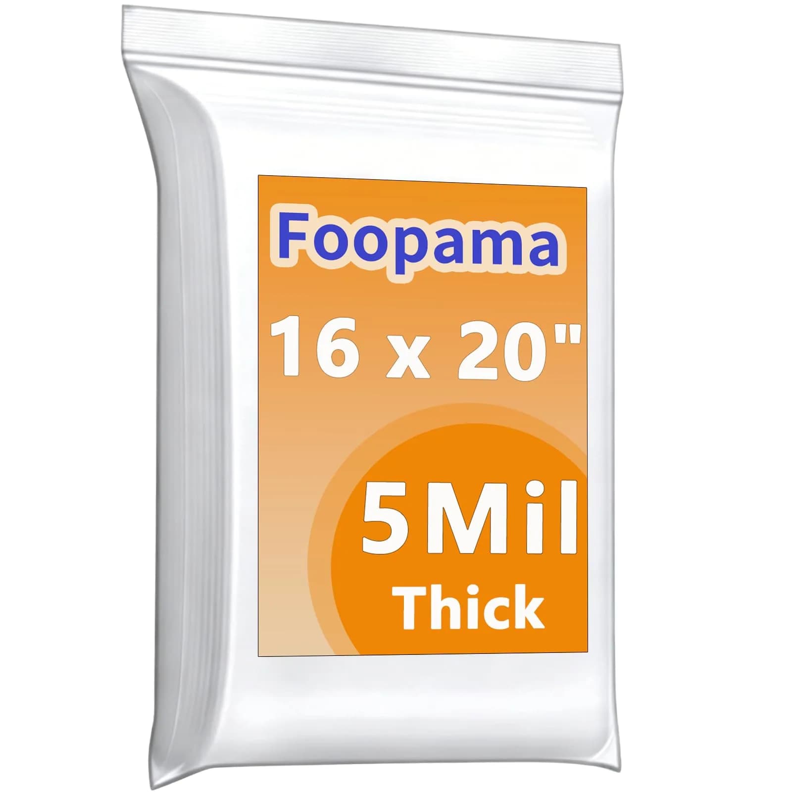 Foopama Clear Zip Lock Plastic Bags 5 Mil 2" x 3" (200 Count) | Heavy Duty & Durable Packaging — 16 x 20inch