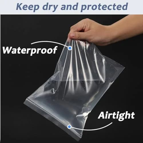 Foopama 5 Mil Thick Clear Zip Lock Plastic Bags 41cm x 30cm (16"x 20") | Heavy Duty Reclosable Packaging for Storage & Shipping thumbnail 5