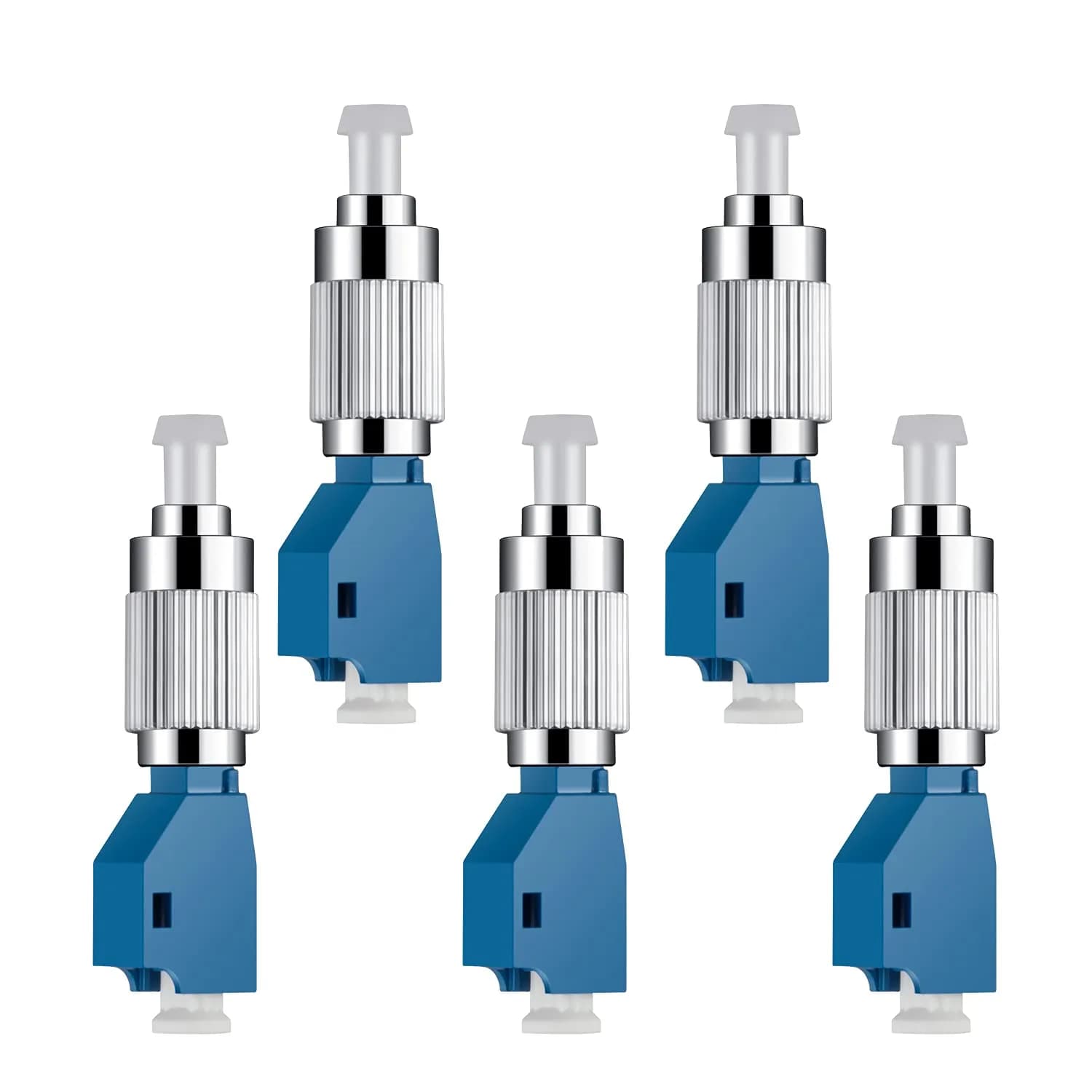 Moocci Fiber Adapter 5 Pack | Single Mode FC to LC Hybrid Connectors for Optical Fiber (120nm-1600nm) | Compatible with Optical Power Meter
