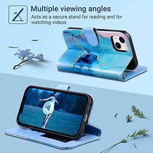 ULAK Wallet Case for iPhone 13 6.1 inch | Premium PU Leather Flip Cover with Card Slots & Kickstand thumbnail 3