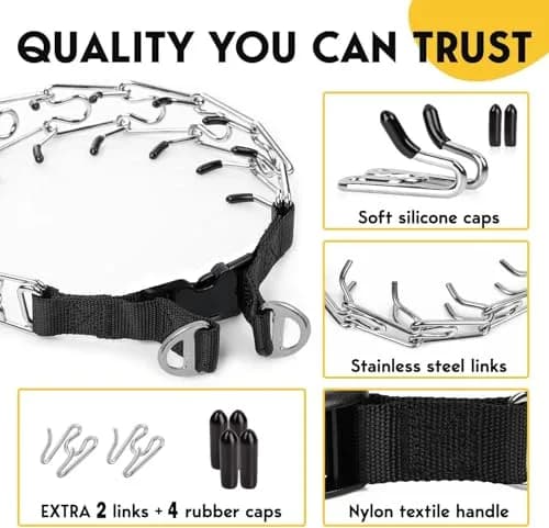 PET JETT Dog Prong Collar 14-16" | No Pull Adjustable Stainless Steel thumbnail 4