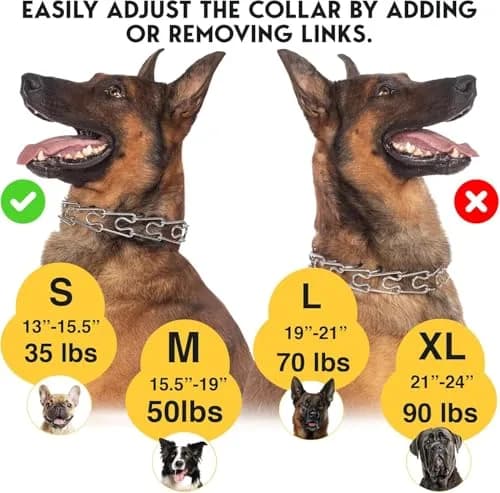 PET JETT Dog Prong Collar 14-16" | No Pull Adjustable Stainless Steel thumbnail 6