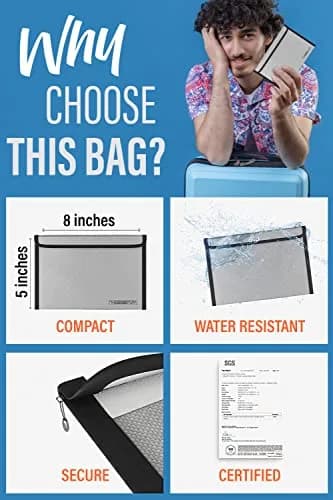 The Good Stuff Fireproof Cash Envelope 20.3cm (8 Inch) | Protects Cash, Passports, Jewelry Up to 2000°F thumbnail 4