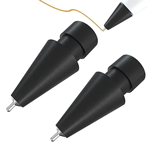 REEYEAR Black Input Pen Tips | Precise 0.78mm Fine Point Stylus Replacement for Apple Pencil 1st & 2nd Gen, Durable Copper Material, 2 Pack thumbnail 1