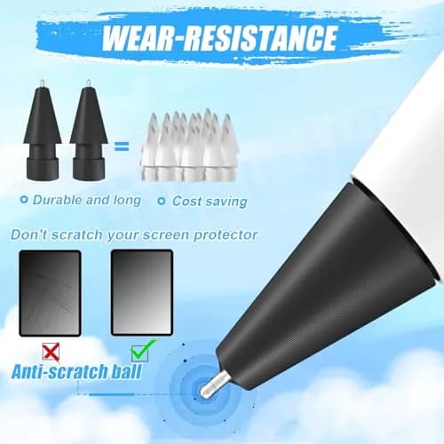 REEYEAR Black Input Pen Tips | Precise 0.78mm Fine Point Stylus Replacement for Apple Pencil 1st & 2nd Gen, Durable Copper Material, 2 Pack thumbnail 5