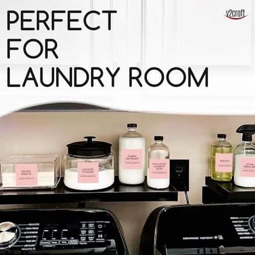 v2croft 144 pcs laundry labels set | Water & Oil Resistant Labels for Laundry & Home (120 chars) thumbnail 5