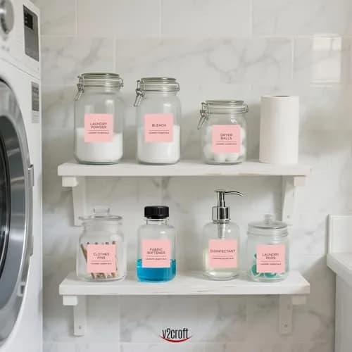 v2croft 144 pcs laundry labels set | Water & Oil Resistant Labels for Laundry & Home (120 chars) thumbnail 6