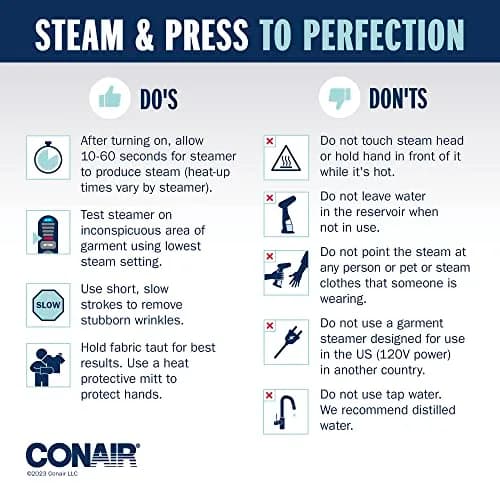 Conair CompleteSteam 1100W Handheld Garment Steamer for Clothes | Travel & Home Use thumbnail 6