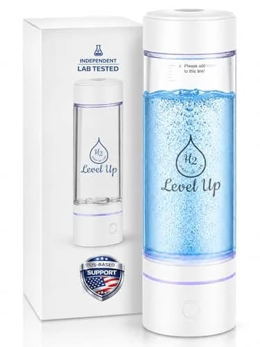 LevelUpWay White 250ml Hydrogen Water Bottle Generator | SPE PEM Technology thumbnail 1