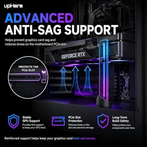 upHere GH03ARGB 5V Addressable RGB GPU Brace Support Holder | 24cm (9.4in) Adjustable Height thumbnail 5