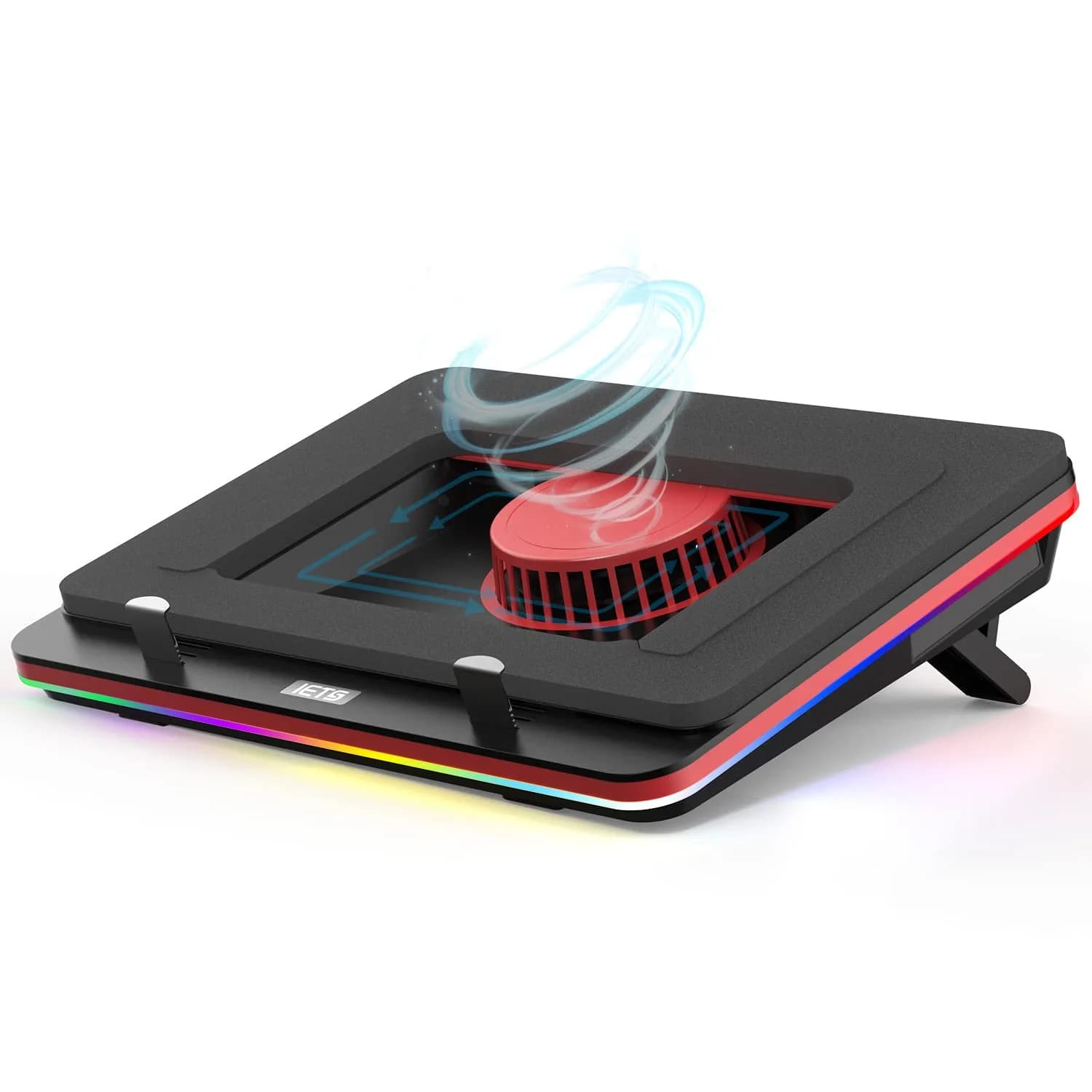 IETS GT500 Laptop Cooling Pad with Turbo-Fan & USB Hub | 13-17.3inch, 5000 RPM, Variable Speed, Metal — S2(RGB)