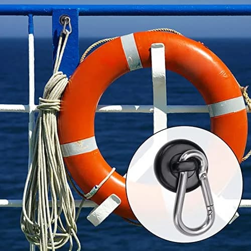E BAVITE Magnetic Hooks 6 Pack | Heavy Duty 110LBS Capacity | Strong Neodymium Magnets for Industrial & Home Use thumbnail 6
