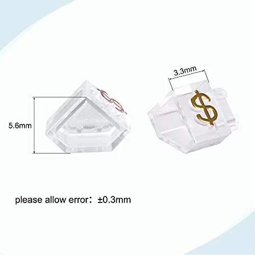 MECCANIXITY Adjustable Removable Mini Cube Price Tag Display Number Letter Price Label Stand Block Kit Gold on Clear (16 Sets) thumbnail 3