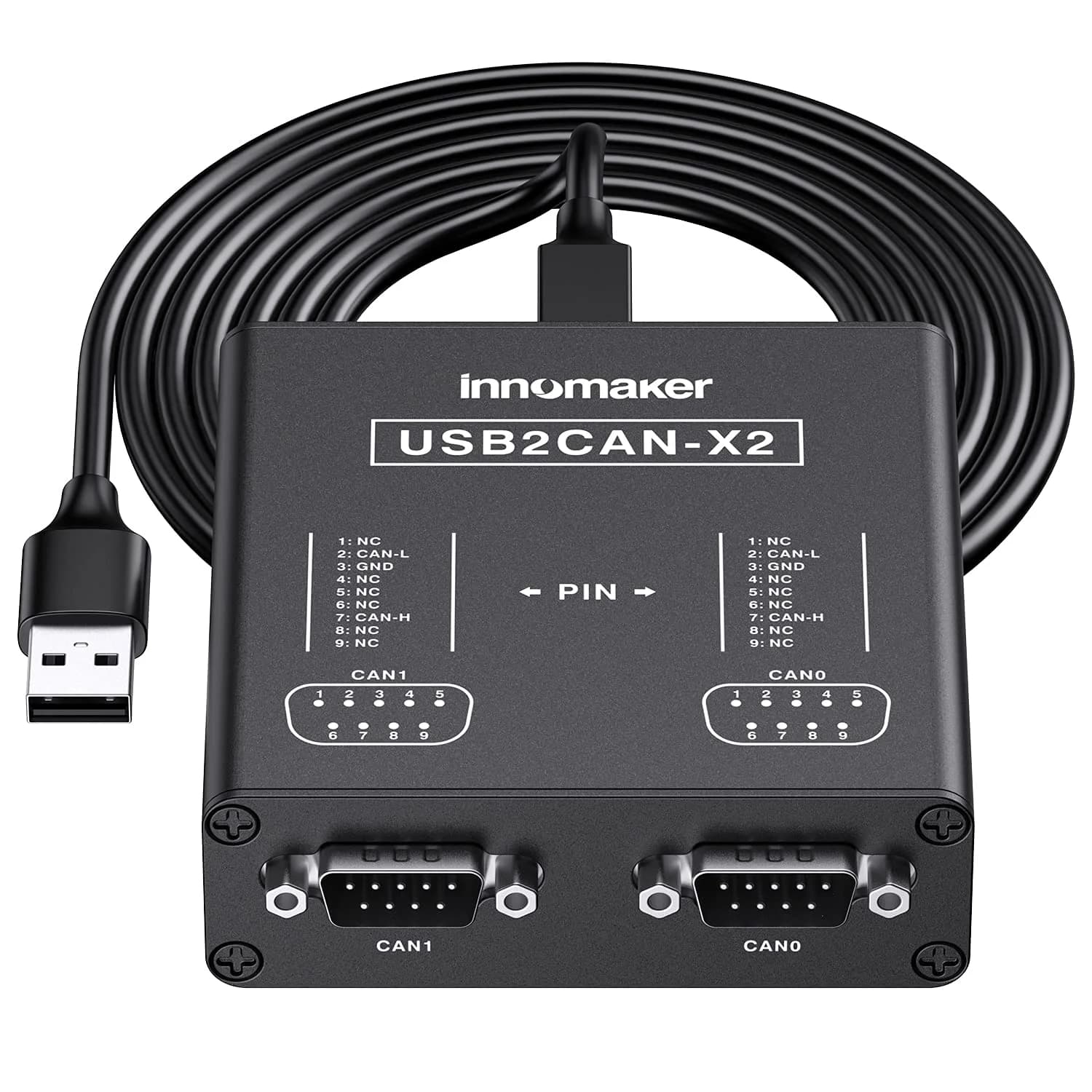 innomaker USB CAN Converter Module for Raspberry Pi, Jetson Nano, Tinker Board & PCs | Plug & Play CAN Bus Analyzer — USB2CAN-X2