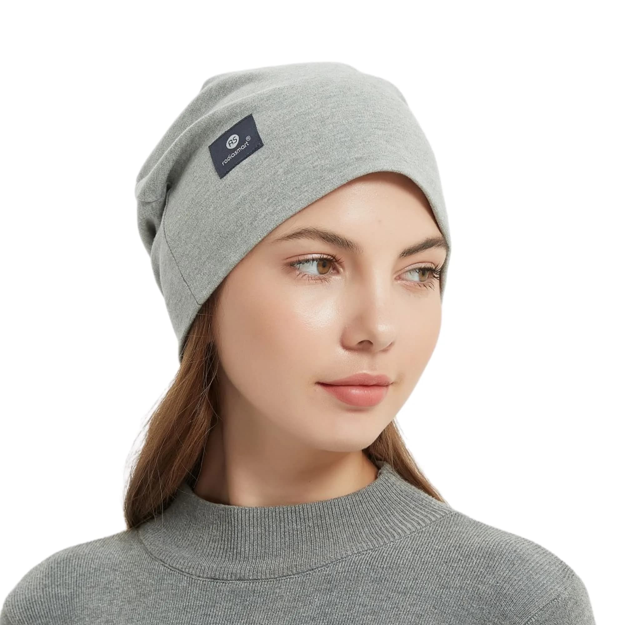 Radia Smart EMF Protection Slouch Beanie Black | RF Shielding for Head & Ears — Grey