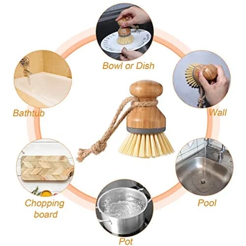 Zopeal Transparent Soap Dispenser Set with Bamboo Tray & Brush | 500ml (16 oz) Refillable Countertop Dispensers (2-Pack) thumbnail 5
