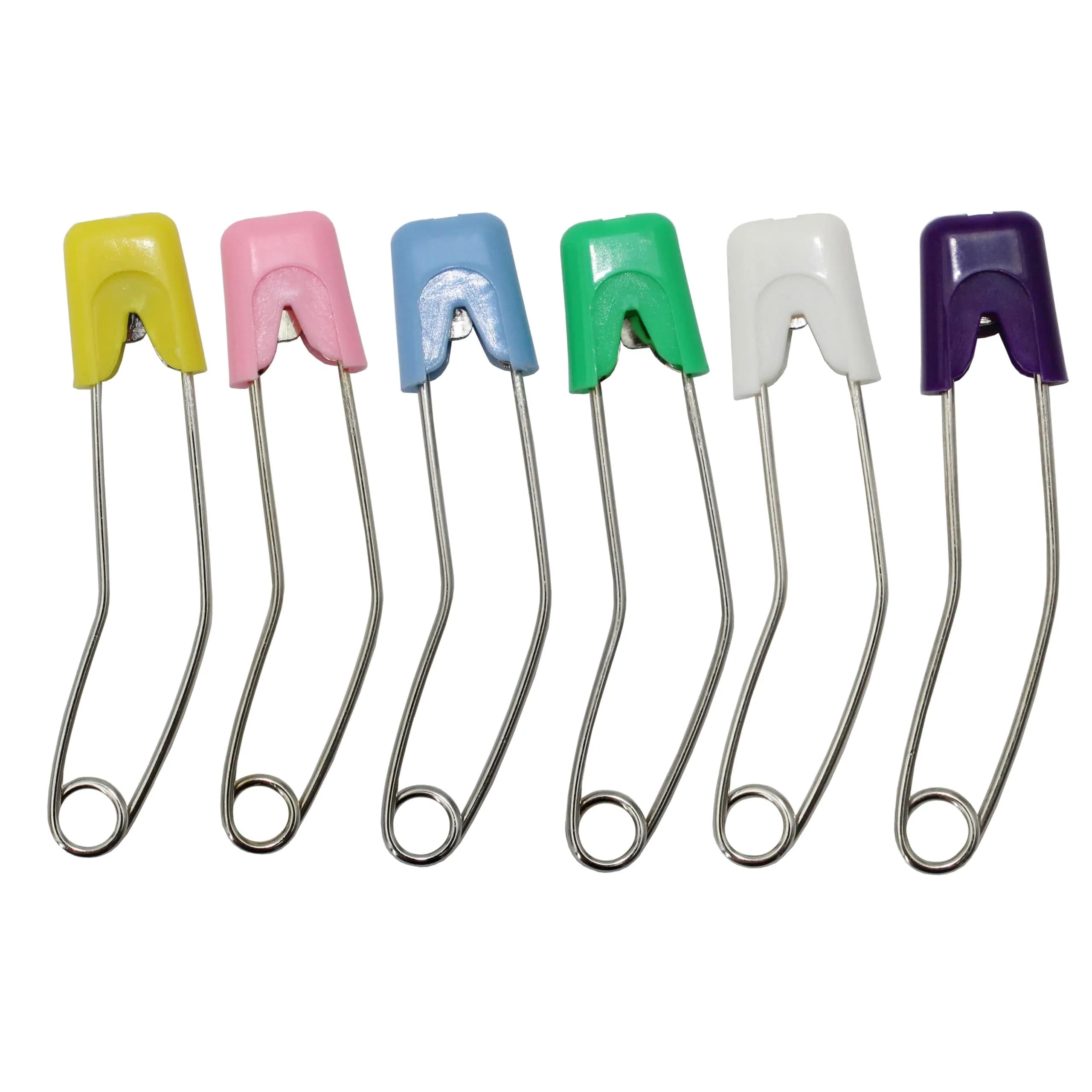 ARTCXC 50PCS 57mm Mixed Color Curved Safety Pins for Quilting & Sewing | Durable Metal, Safer Design