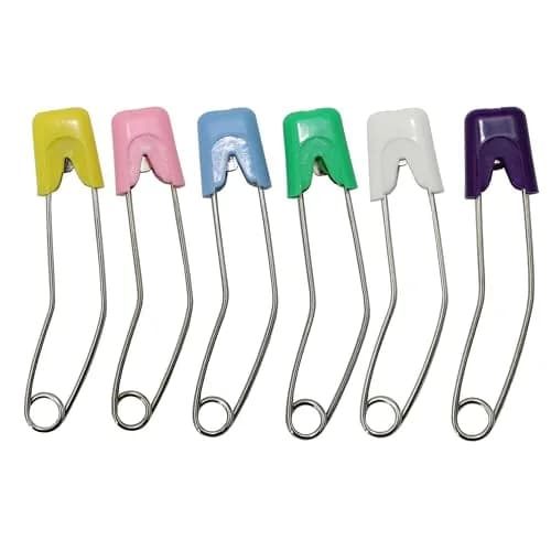 ARTCXC 50PCS 57mm Mixed Color Curved Safety Pins for Quilting & Sewing | Durable Metal, Safer Design thumbnail 1