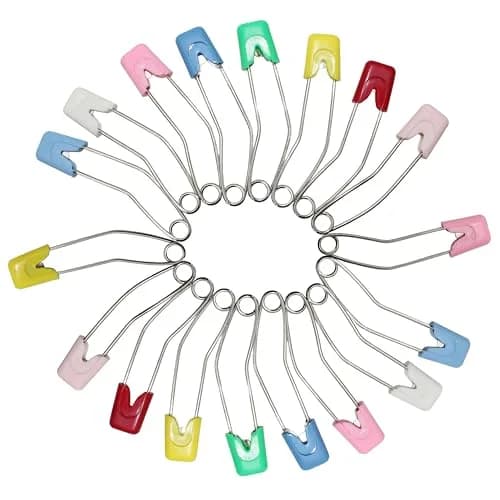 ARTCXC 50PCS 57mm Mixed Color Curved Safety Pins for Quilting & Sewing | Durable Metal, Safer Design thumbnail 5