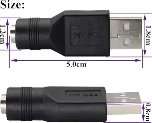 Traovien USB to DC Power Adapter 2PCS | 5V USB Male to DC 5.5x2.1mm Female | Compact & Lightweight thumbnail 3