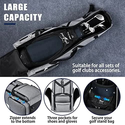Partage Golf Travel Bag with Wheels & Padded Protection, 132 cm (51 Inches) | Gray thumbnail 3