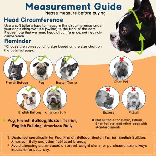 BARKLESS Frenchie Muzzle for Short Snout Dogs, Size L (17"-18.5") | Breathable & Adjustable for French Bulldogs thumbnail 5