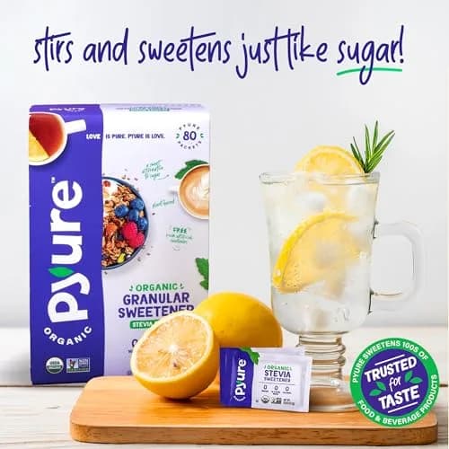 Pyure Organic Stevia Packets 240 Count | Zero Calorie Sugar Substitute for Coffee, Baking & Travel thumbnail 7