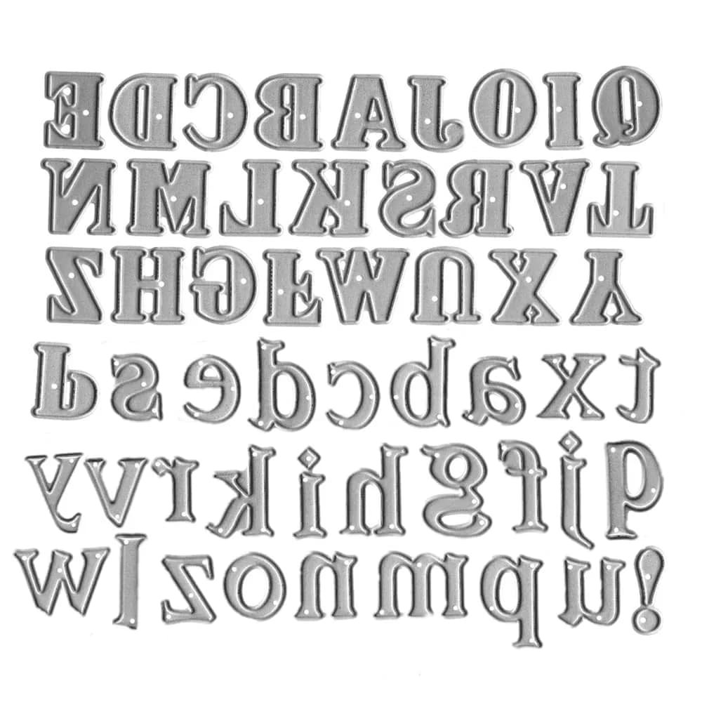 AHTOLS Alphabet Cutting Dies 26 Capital & Lowercase Letters | Metal Embossing Stencils for Card Scrapbooking - main product image