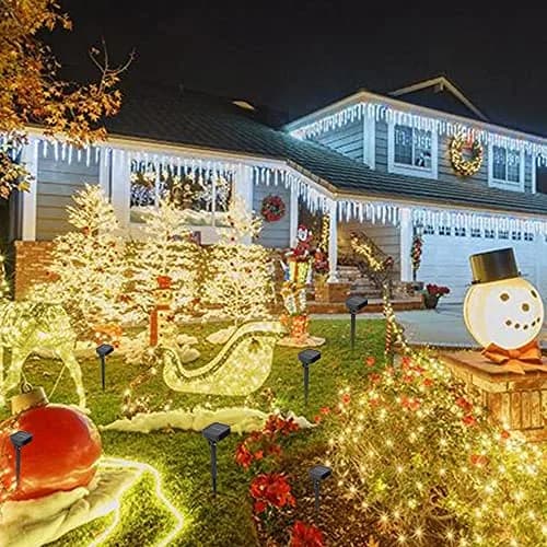 Dazzle Bright Solar String Lights Outdoor 2 Pack 45.9ft (14m) | 240 LEDs Warm White thumbnail 2