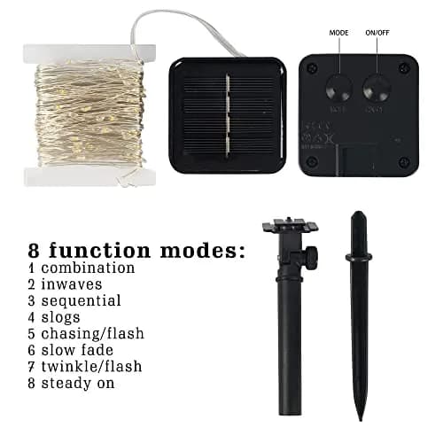 Dazzle Bright 2 Pack Solar String Lights Outdoor 24.38 m (80 ft) | 8 Modes, Multi-Colored Fairy Lights for Patio, Party, Yard thumbnail 3
