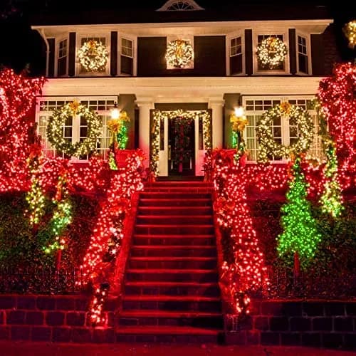 Dazzle Bright 2 Pack Red Solar String Lights Outdoor 240 LEDs 23.45 m (77 ft) | Waterproof Fairy Lights for Indian Festivals & Decor thumbnail 2
