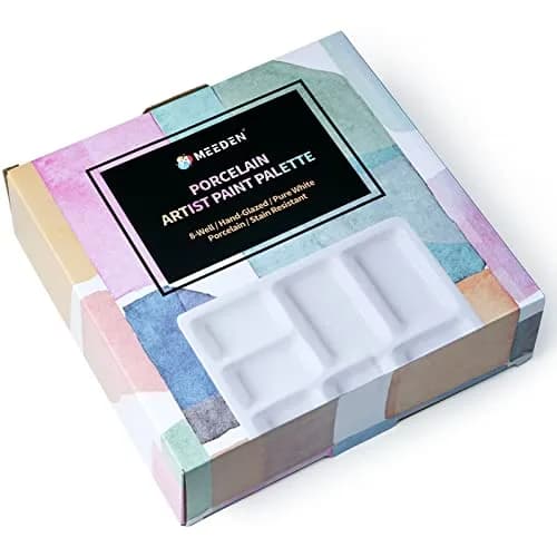MEEDEN Ceramic Watercolor Paint Palette: 8-Well Artist Mixing Tray 7x7 | Durable, Lightweight & Easy to Clean thumbnail 7