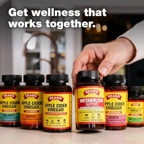 Bragg Energy Apple Cider Vinegar Capsules with B Vitamins - 90 Count (Pack of 1) | Cellular Energy Production thumbnail 9