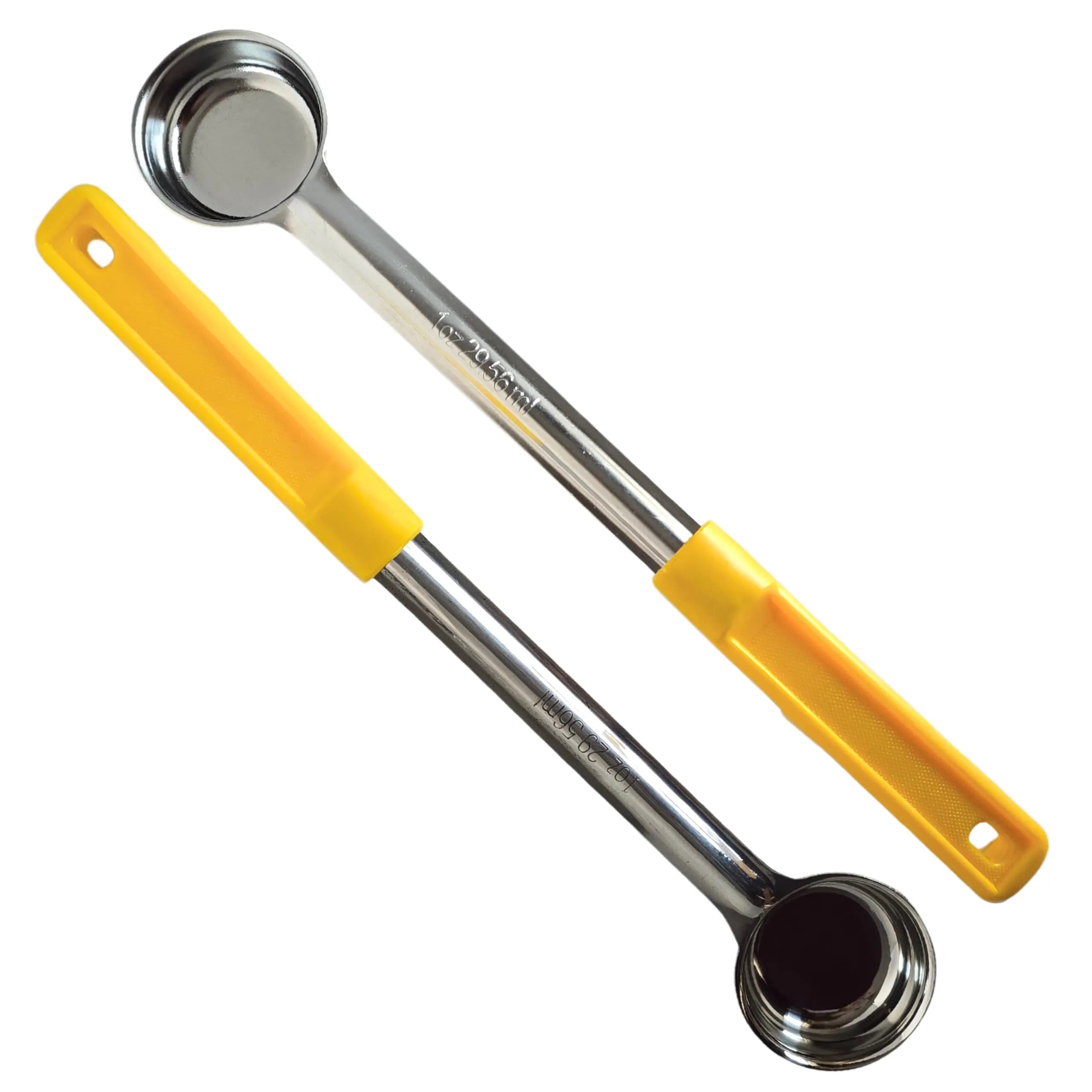 Habanerofire 4 oz (118 ml) Solid Stainless Steel Portion Control Ladle Spoodle - Pack of 2 | Commercial Grade for Soups & Sauces — 1 Ounce Solid