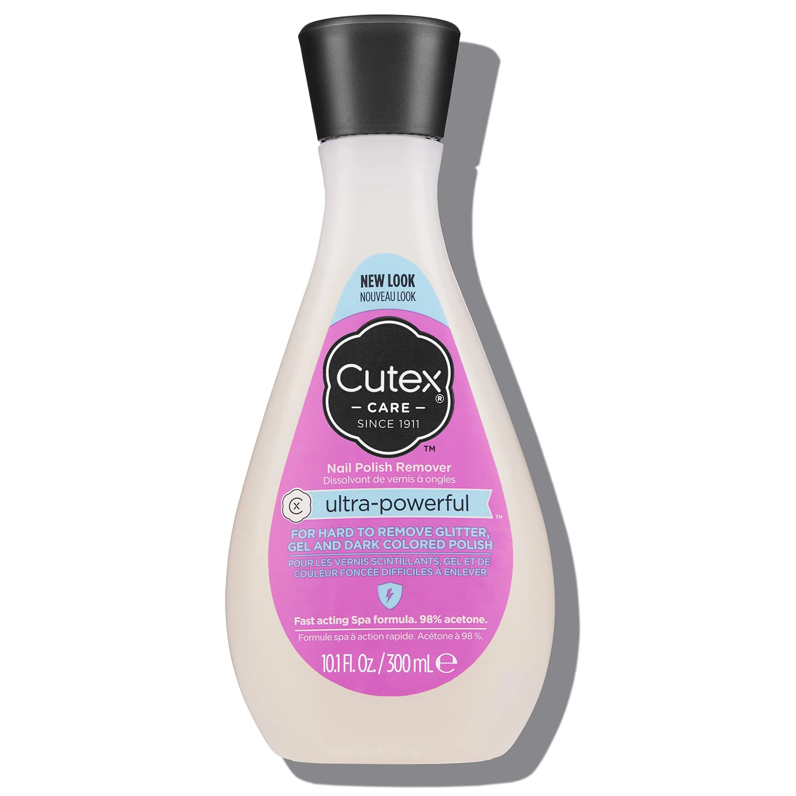 Cutex Ultra Powerful Nail Polish Remover 300ml (10.1 Fl Oz) | Removes Gel, Glitter & Dark Polish