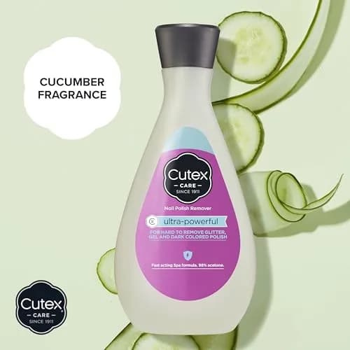 Cutex Ultra Powerful Nail Polish Remover 300ml (10.1 Fl Oz) | Removes Gel, Glitter & Dark Polish thumbnail 5