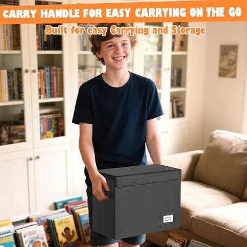 Leffis 2 Pack Collapsible Comic Book Storage Box Black 15.5" x 7.5" x 11.3" | Holds 150 Comics, Space-Saving Design thumbnail 7