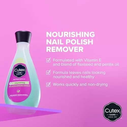 Cutex Nourishing Nail Polish Remover 300ml (10.1 Fl Oz) | Vitamin E & Flaxseed Oil Formula thumbnail 2