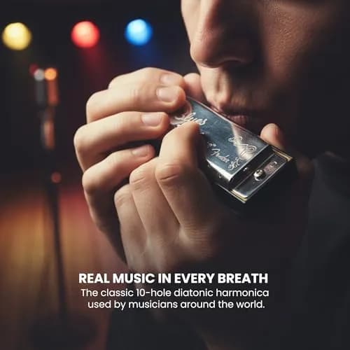 Fender Blues Deluxe Harmonica Key of C | Diatonic 10-Hole Classic Sound thumbnail 6