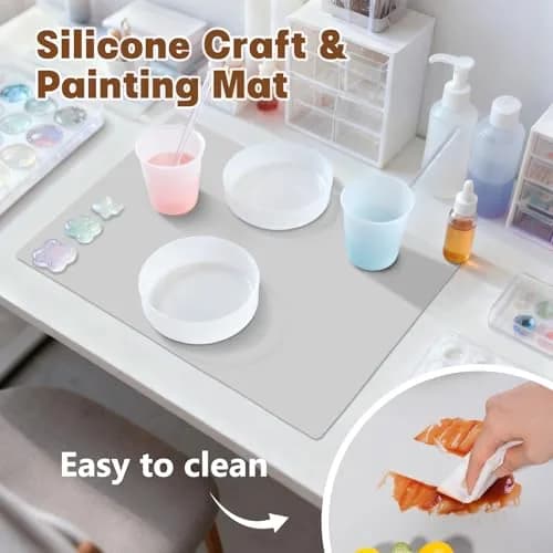 Folksy Super Kitchen Thick Silicone Counter Mat 20×28 inches | Heat Resistant, Reusable, Large Set of 2 thumbnail 5