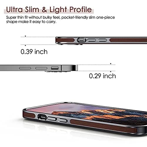 LOHASIC Leather Case for iPhone 13 Pro Max 6.7" | Slim Vintage Leather Cover for Men & Women thumbnail 4