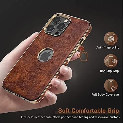 LOHASIC for iPhone 13 Pro Max Leather Case, Slim Phone Case, Vintage Brown | Elegant & Protective thumbnail 5