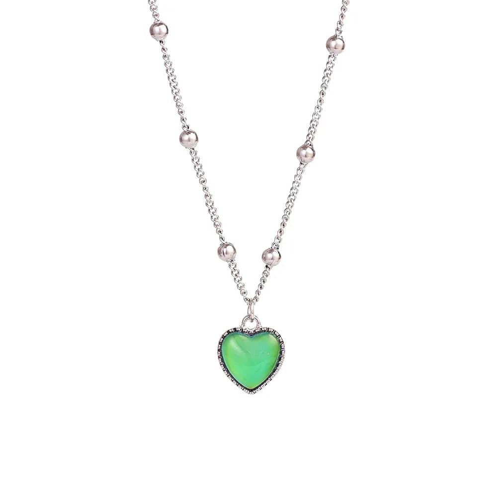 Yocoyee Color Change Love Heart Pendant Necklace 1.4cm | Temperature-Sensitive, Trendy Jewelry for Women - main product image