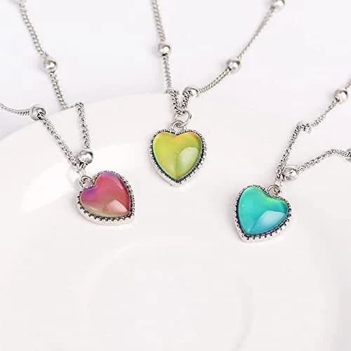 Yocoyee Color Change Love Heart Pendant Necklace 1.4cm | Temperature-Sensitive, Trendy Jewelry for Women thumbnail 3
