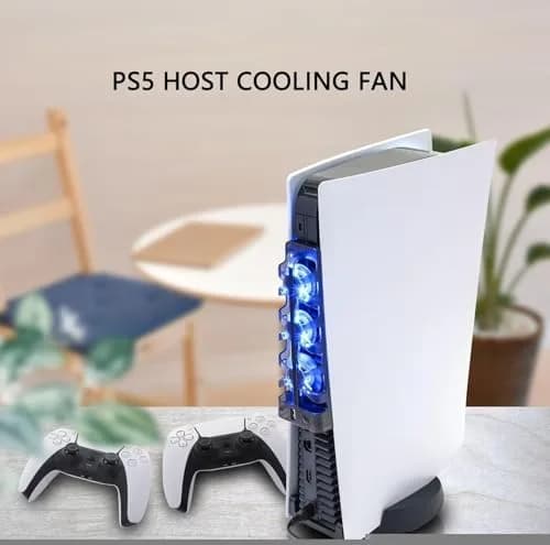 NANANINO Cooling Fan for PS5 Console | 3-Fan External Cooler with USB Charging, Blue LED, Quiet Operation thumbnail 7