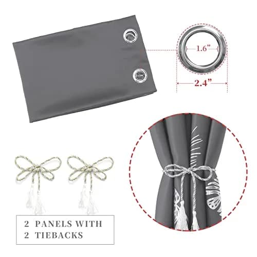 Estelar Textiler Dark Gray Blackout Patterned Curtains 42x84 inch | Energy Saving & Elegant Design thumbnail 5