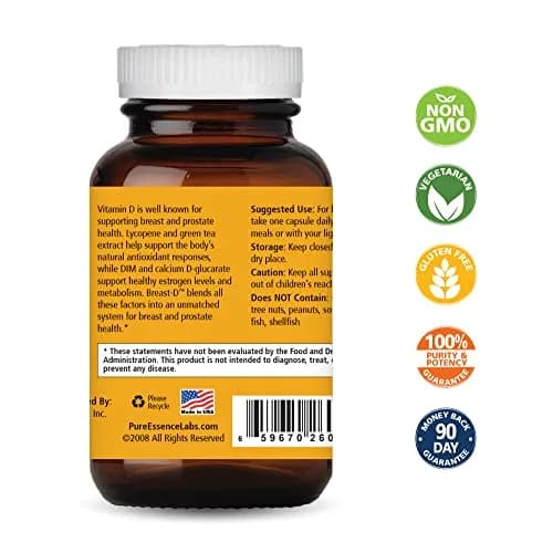 PURE ESSENCE LABS Breast D Capsule 90 | Estrogen Balance & Menopause Support thumbnail 2