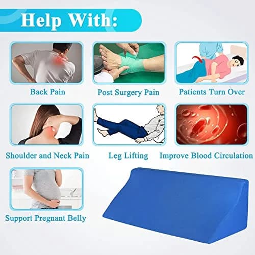Mistuki Wedge Pillow for Bed Sores & Post Surgery Support | 23.62 Inch Foam Incline Bed Wedge for Elderly & Pregnancy thumbnail 5