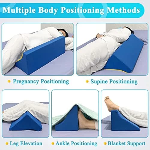 Mistuki Wedge Pillow for Bed Sores & Post Surgery Support | 23.62 Inch Foam Incline Bed Wedge for Elderly & Pregnancy thumbnail 3