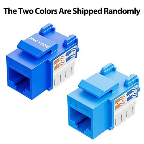 iwillink 10Gbps Cat6 Keystone Jack 10-Pack Blue | 100m Ethernet Cable Length Support thumbnail 2